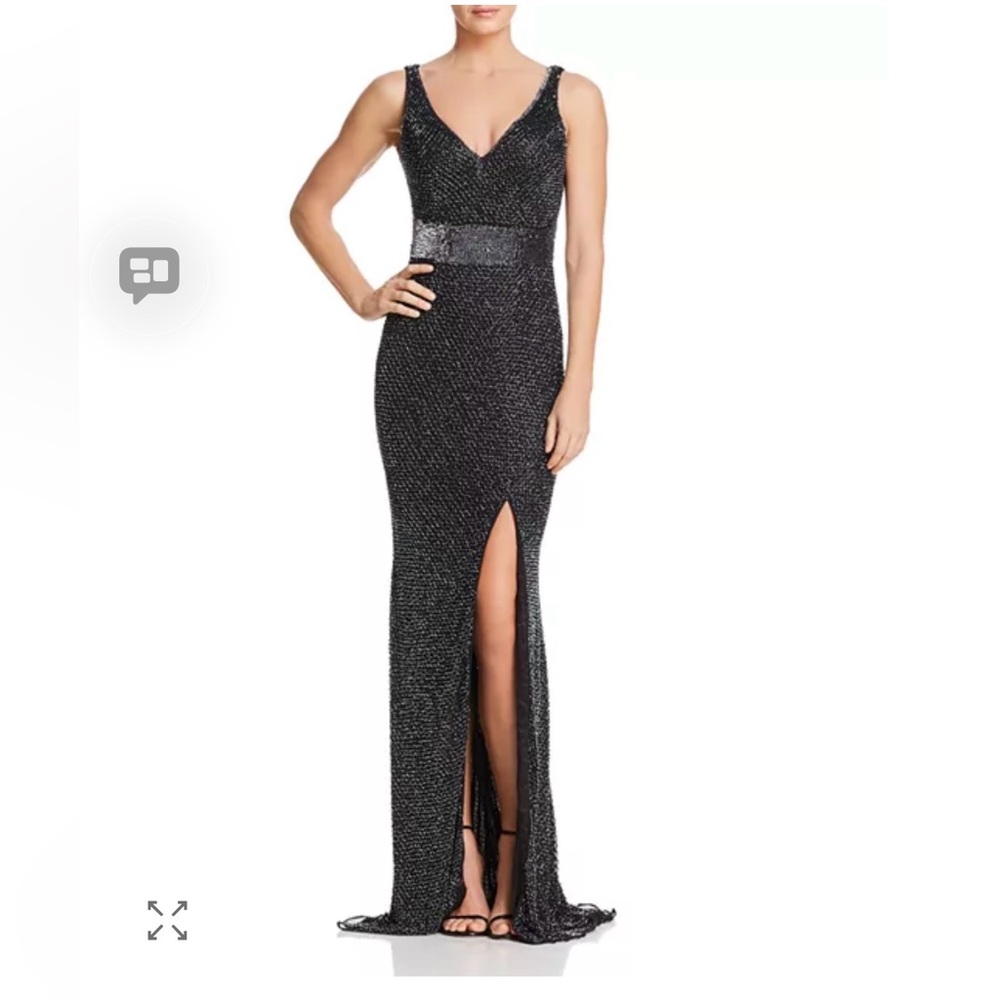 Mac Duggal Embellished Gown in Gunmetal (4)